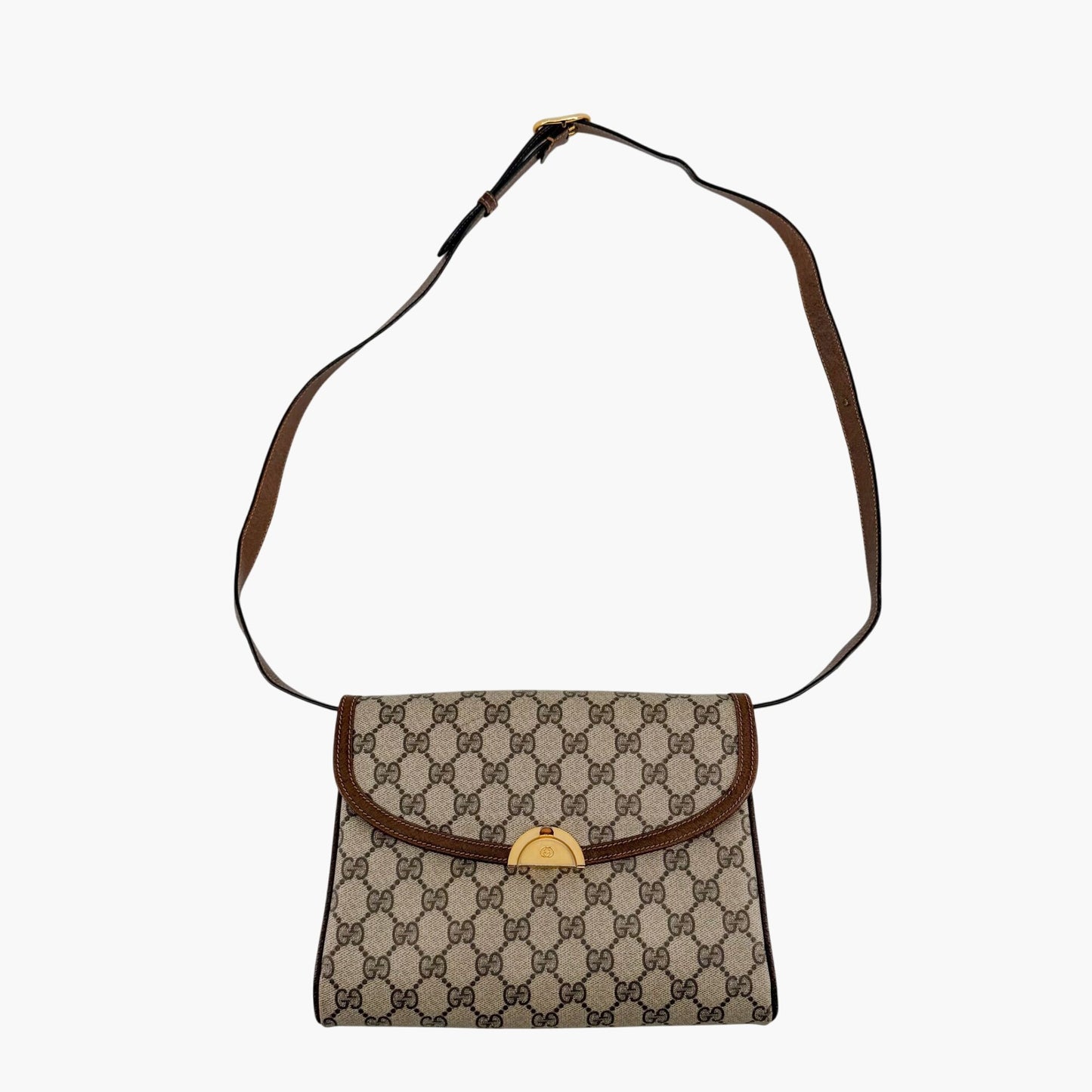 Gucci Vintage GG Monogram Crossbody Bag Beige