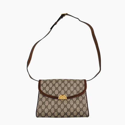 Gucci Vintage GG Monogram Crossbody Bag Beige