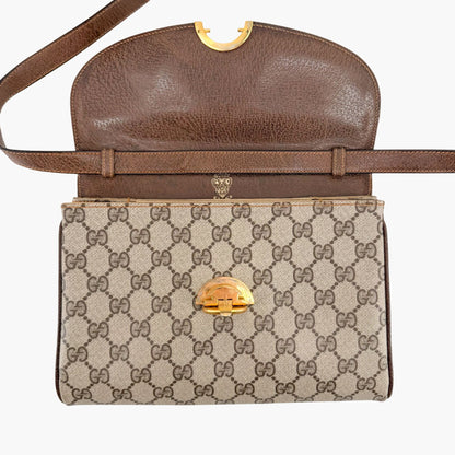 Gucci Vintage GG Monogram Crossbody Bag Beige