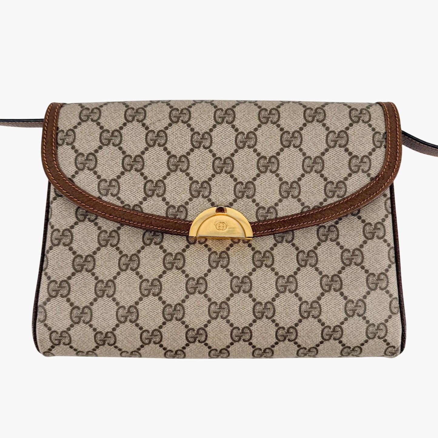 Gucci Vintage GG Monogram Crossbody Bag Beige