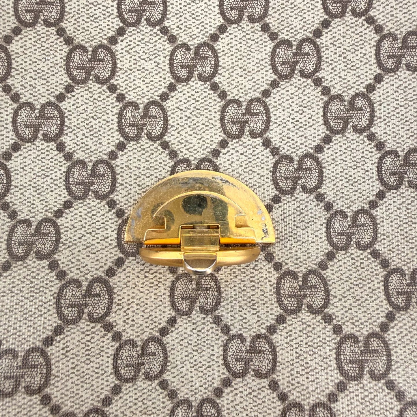 Gucci Vintage GG Monogram Crossbody Bag Beige