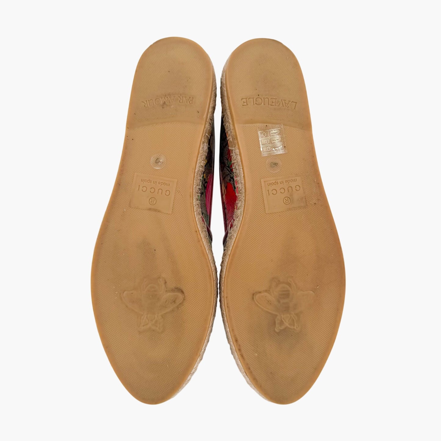 Gucci Supreme Flora Espadrilles Beige GG Size 40