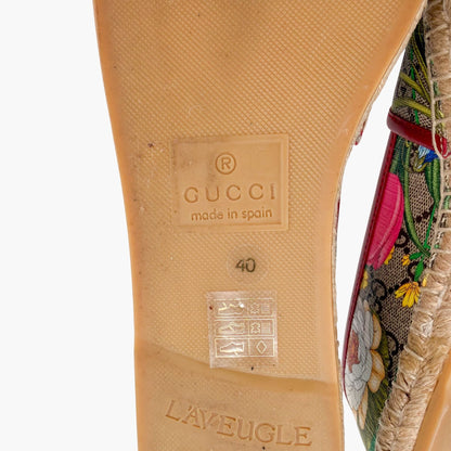 Gucci Supreme Flora Espadrilles Beige GG Size 40