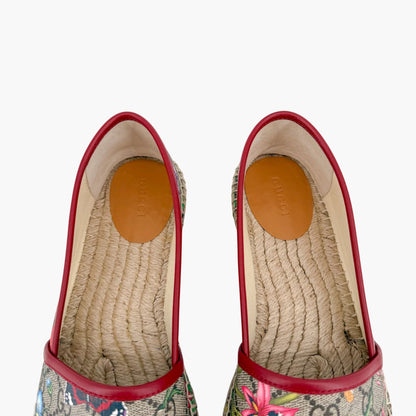 Gucci Supreme Flora Espadrilles Beige GG Size 40