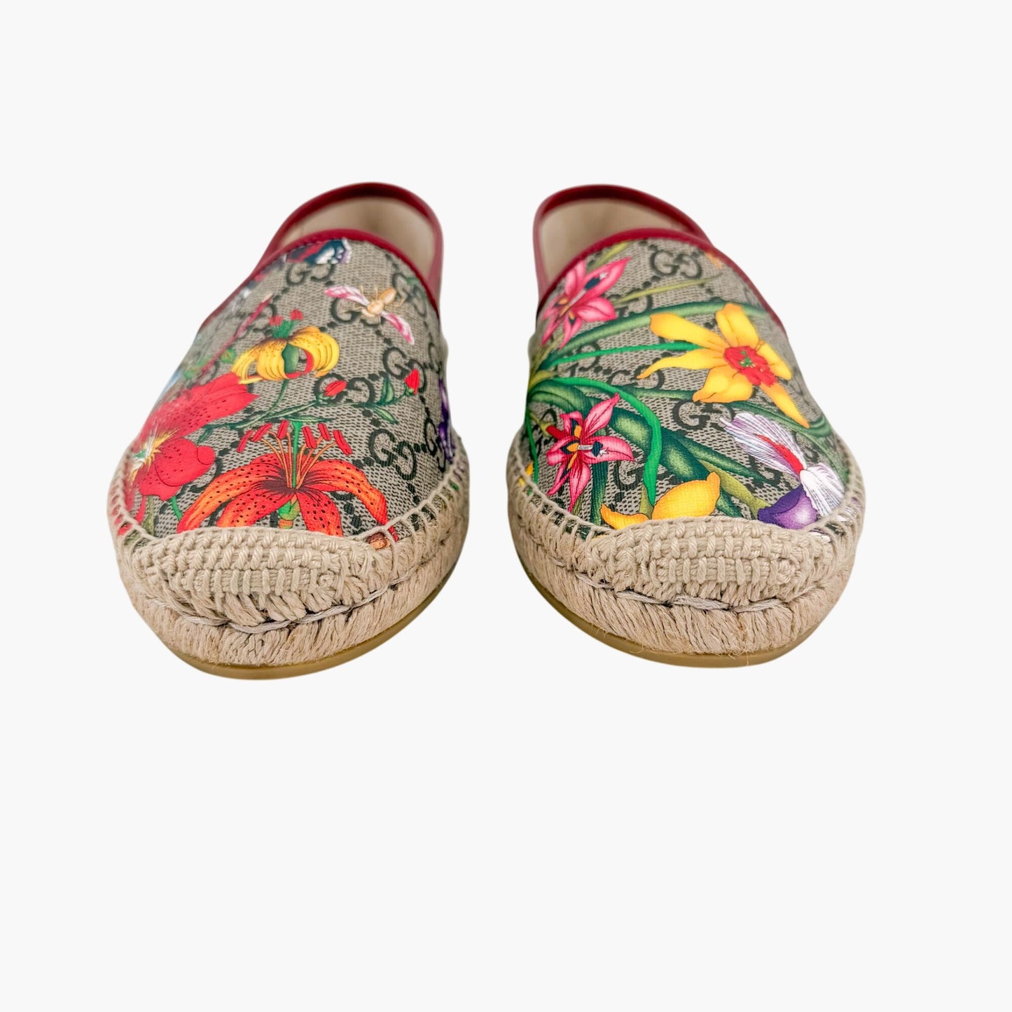 Gucci Supreme Flora Espadrilles Beige GG Size 40