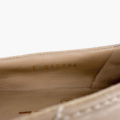 Chanel Cap Toe Quilted Ballet Flats Beige Size 38.5