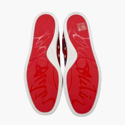 Christian Louboutin Vieira Orlato Evil Eye Sneakers in Red Satin Size 40
