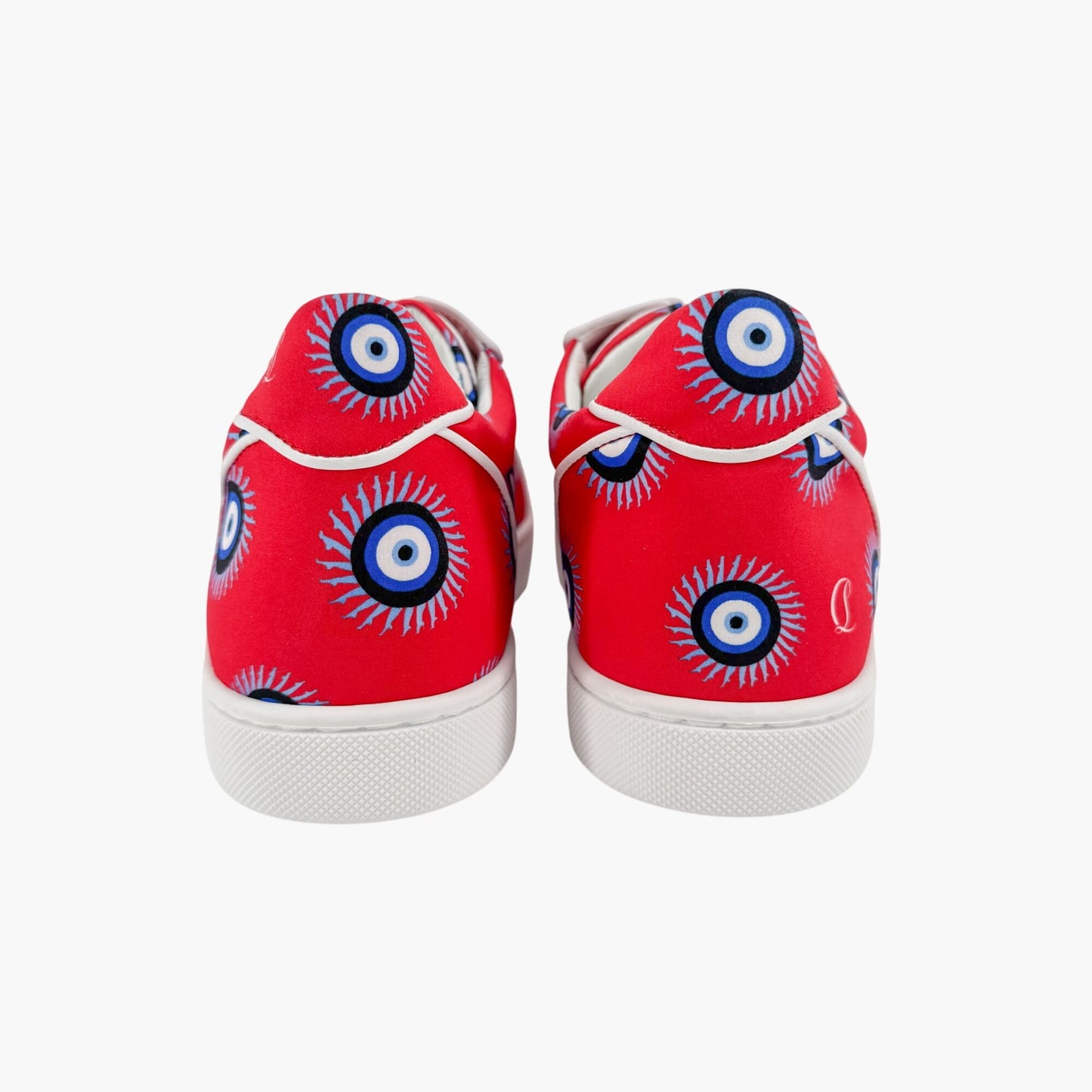 Christian Louboutin Vieira Orlato Evil Eye Sneakers in Red Satin Size 40