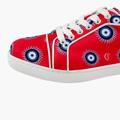 Christian Louboutin Vieira Orlato Evil Eye Sneakers in Red Satin Size 40