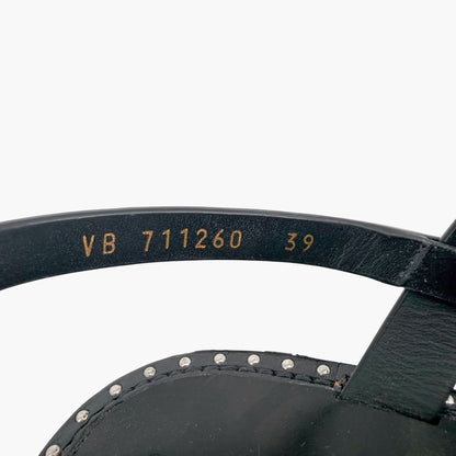 Saint Laurent Cassandra YSL Studded Sandals Black Size 39