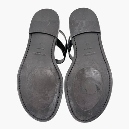 Saint Laurent Cassandra YSL Studded Sandals Black Size 39