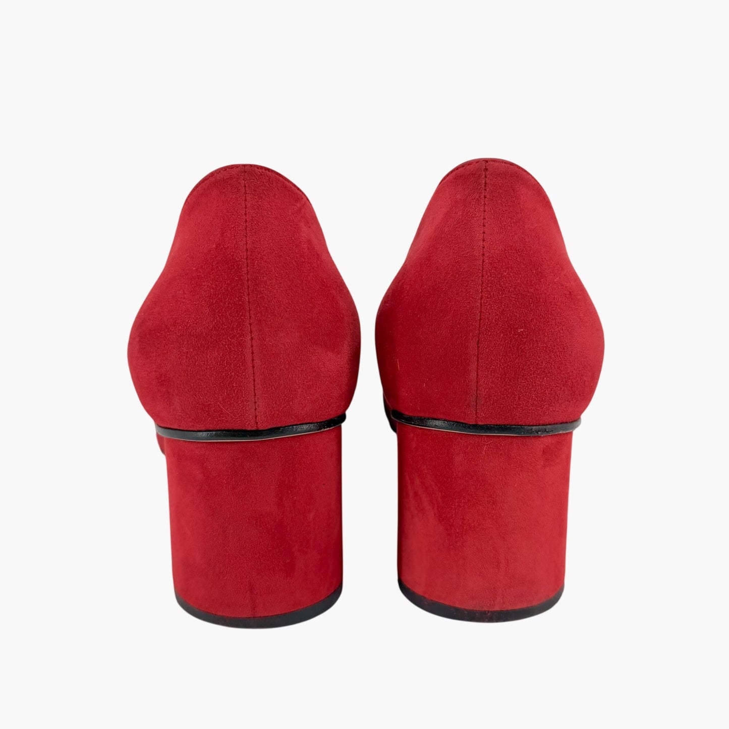 Gucci GG Marmont Fringe Loafer Pumps Red Suede Size 41.5