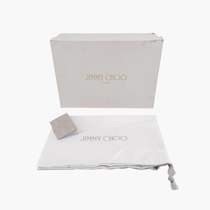 Jimmy Choo Plum 85 Sandals Ivory Glitter Size 38