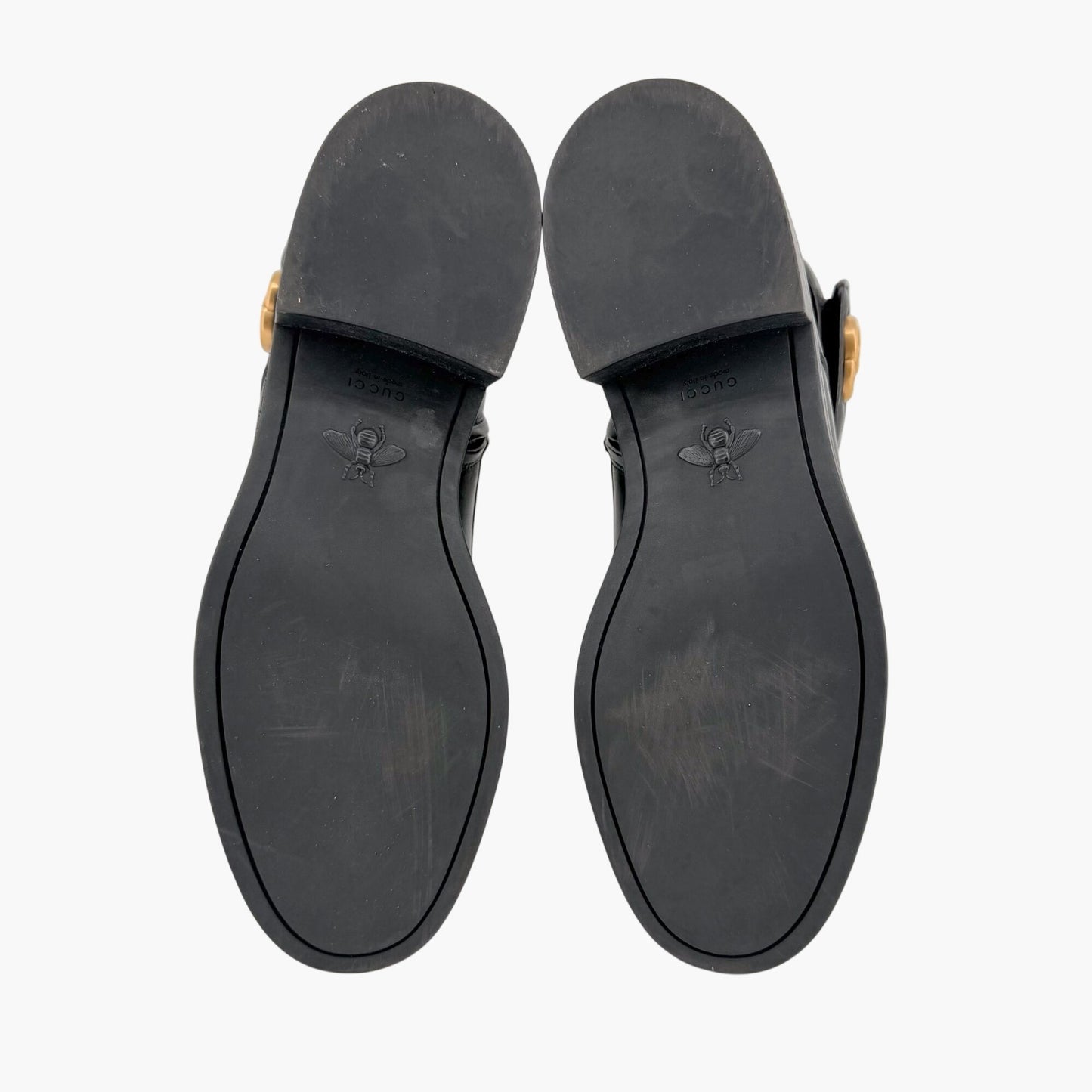 Gucci Marmont GG Combat Boots Black Leather Size 41