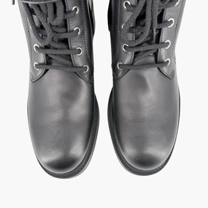 Gucci Marmont GG Combat Boots Black Leather Size 41