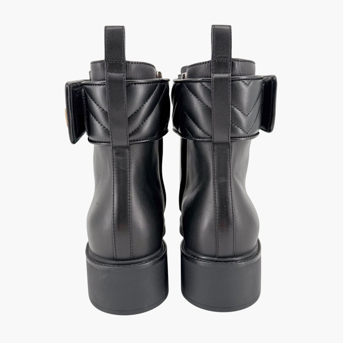 Gucci Marmont GG Combat Boots Black Leather Size 41