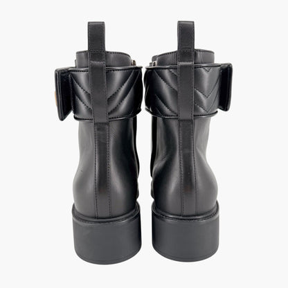 Gucci Marmont GG Combat Boots Black Leather Size 41