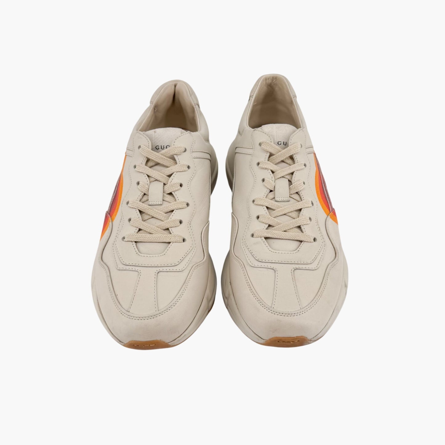 Gucci Rhyton GG Interlock Sneakers in Beige Leather – Size 39.5