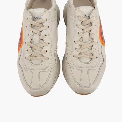 Gucci Rhyton GG Interlock Sneakers in Beige Leather – Size 39.5
