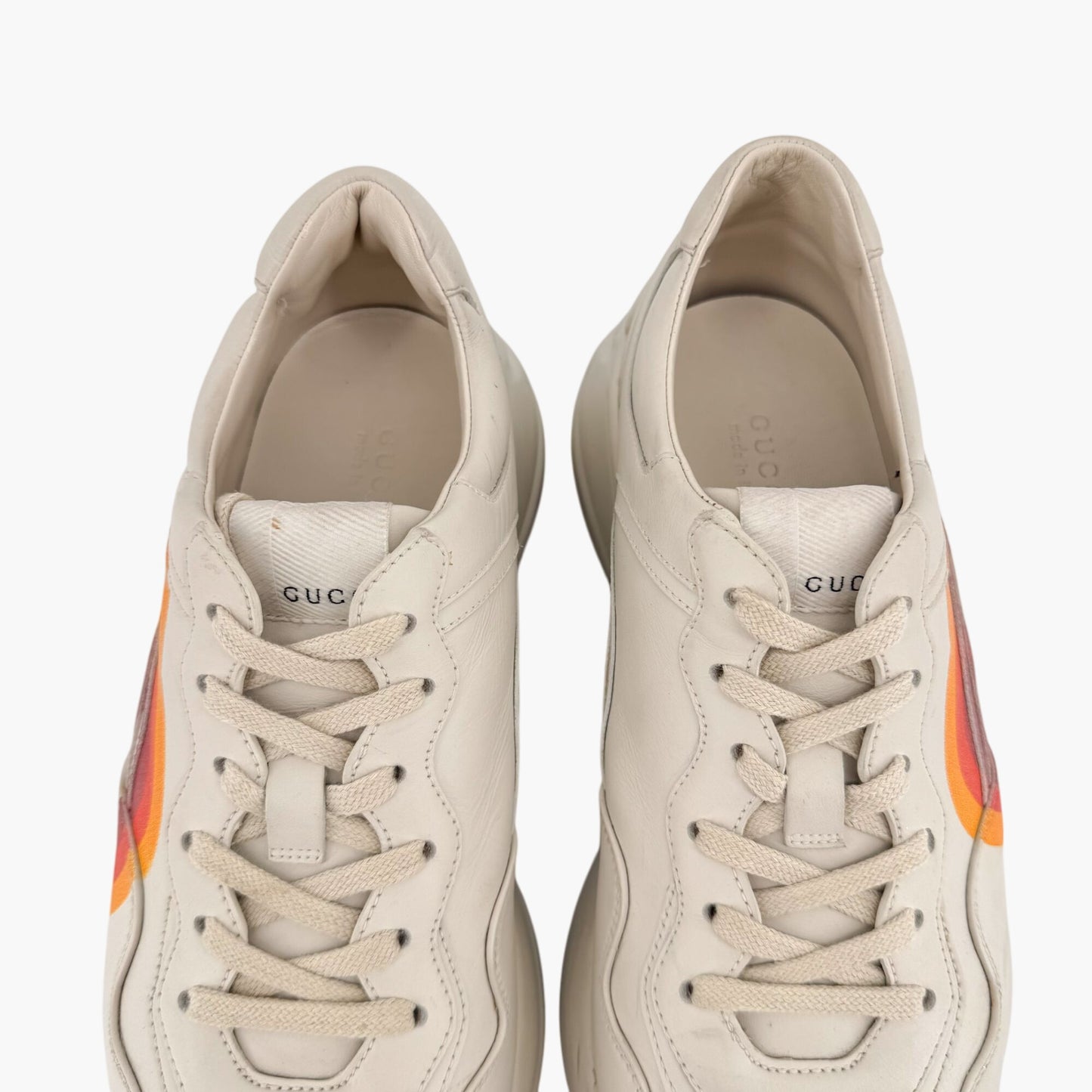 Gucci Rhyton GG Interlock Sneakers in Beige Leather – Size 39.5