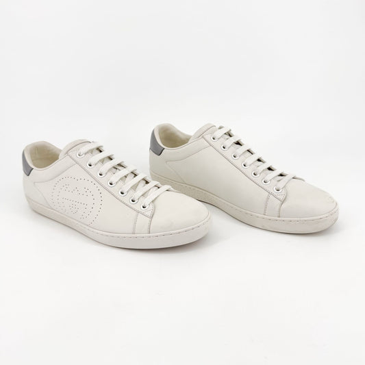 Gucci Ace GG Interlock Low-Top Sneakers in White Leather – Size 39