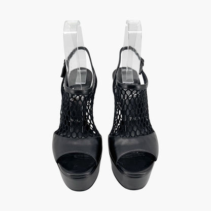 Christian Louboutin Plougesta Alta 150 Fishnet Platform Pumps in Black – Size 38