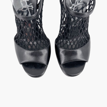 Christian Louboutin Plougesta Alta 150 Fishnet Platform Pumps in Black – Size 38