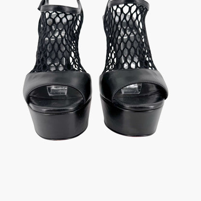 Christian Louboutin Plougesta Alta 150 Fishnet Platform Pumps in Black – Size 38