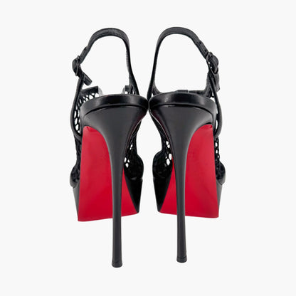 Christian Louboutin Plougesta Alta 150 Fishnet Platform Pumps in Black – Size 38