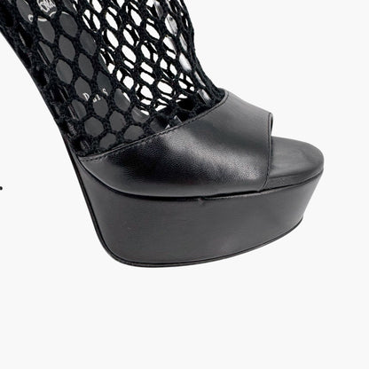 Christian Louboutin Plougesta Alta 150 Fishnet Platform Pumps in Black – Size 38