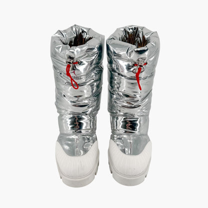 Christian Louboutin Oriona Lug Boots Silver Size 38