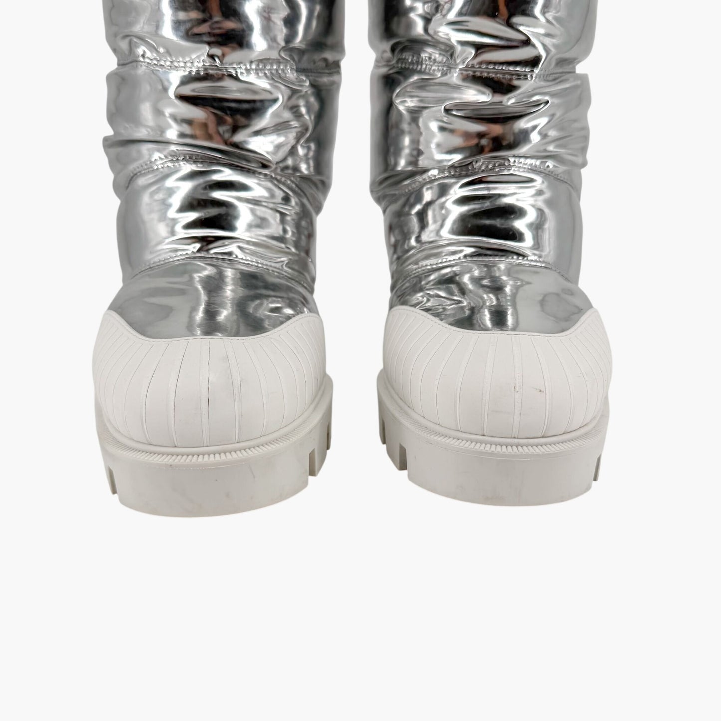 Christian Louboutin Oriona Lug Boots Silver Size 38