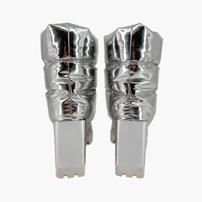 Christian Louboutin Oriona Lug Boots Silver Size 38