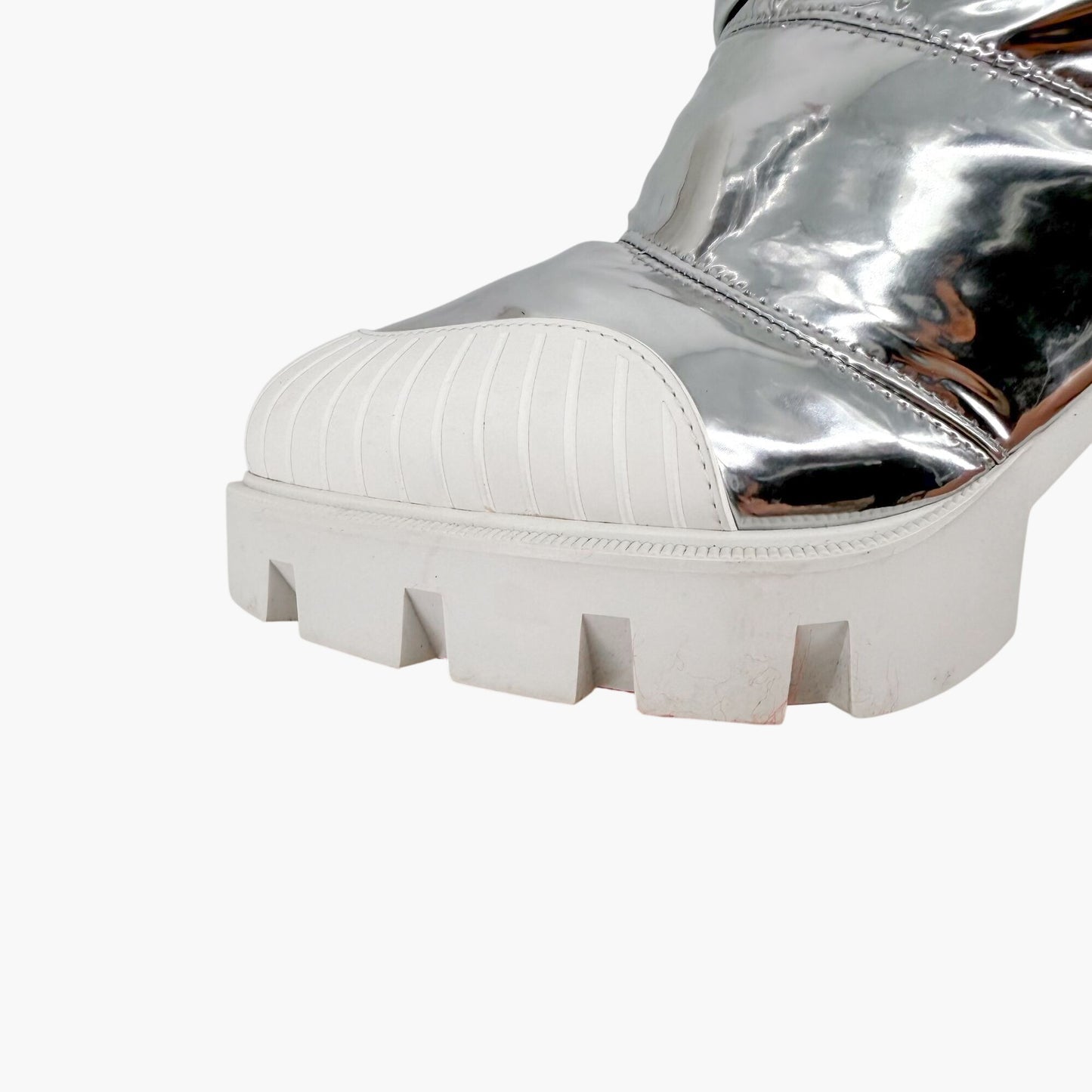 Christian Louboutin Oriona Lug Boots Silver Size 38