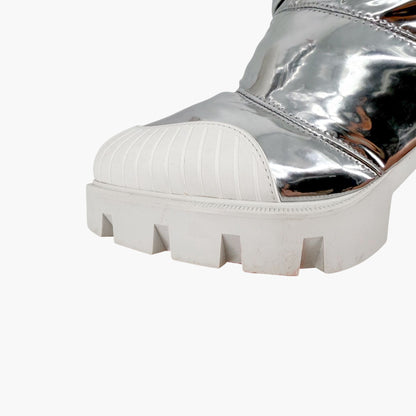 Christian Louboutin Oriona Lug Boots Silver Size 38