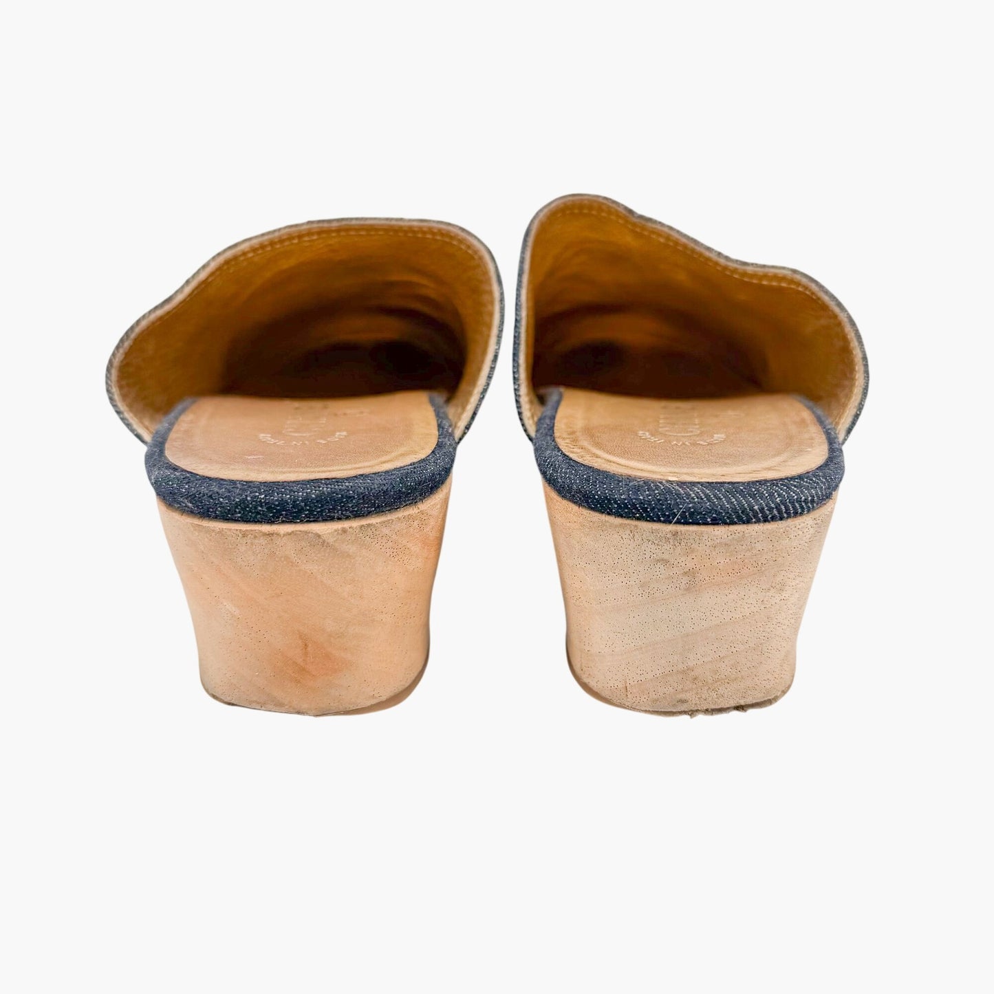 Chanel Denim CC Clogs Blue Platform Size 41