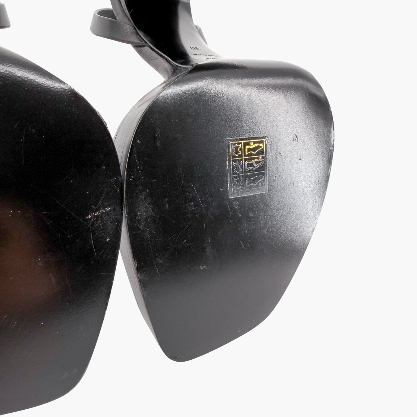 Saint Laurent Platz Platform Sandals Black Leather Size 39