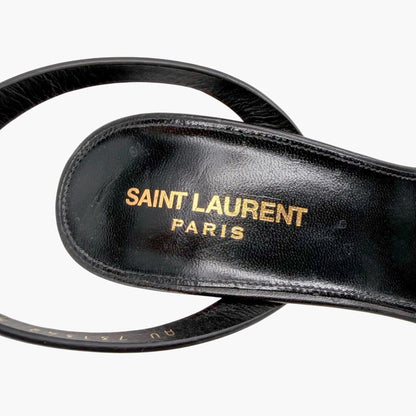 Saint Laurent Platz Platform Sandals Black Leather Size 39