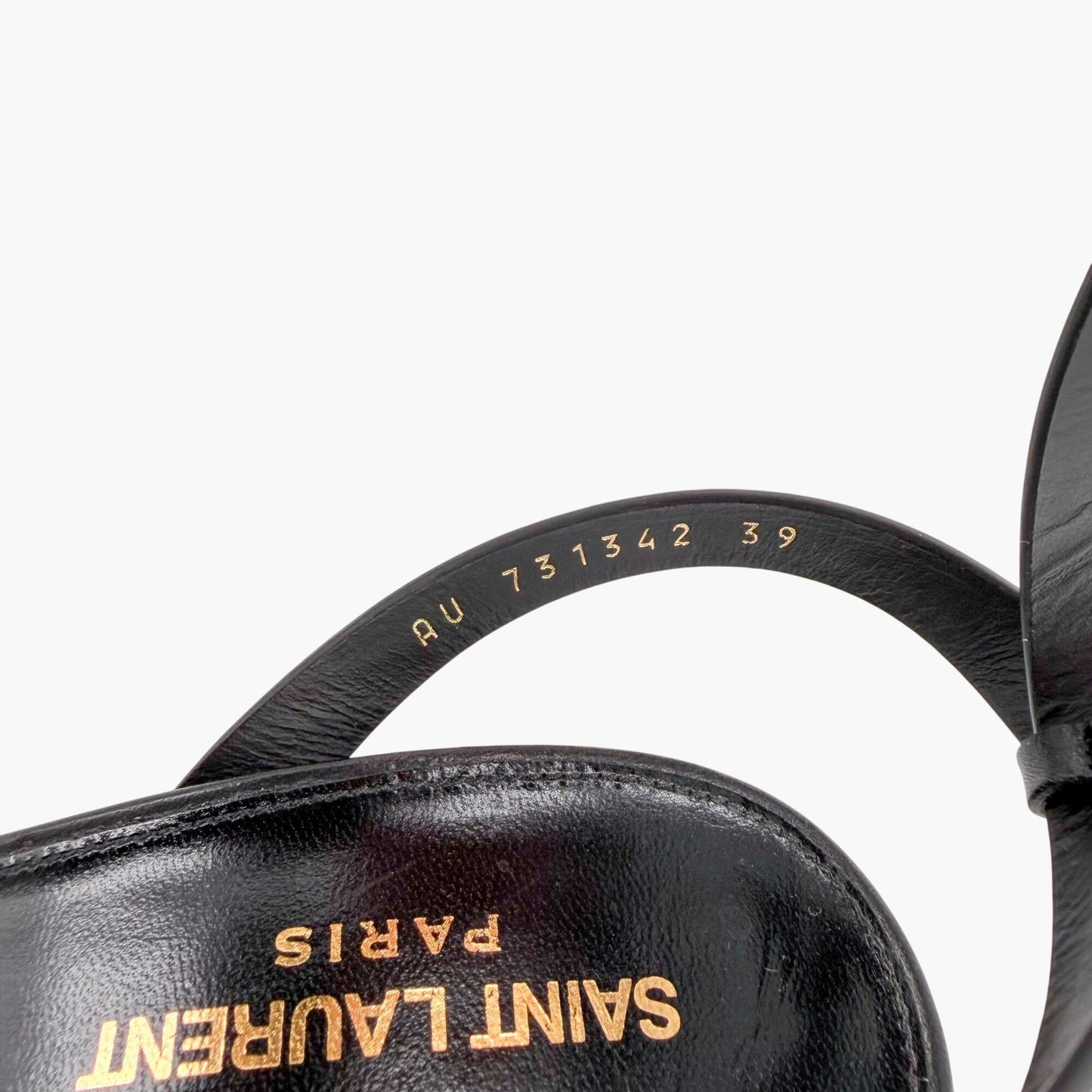 Saint Laurent Platz Platform Sandals Black Leather Size 39