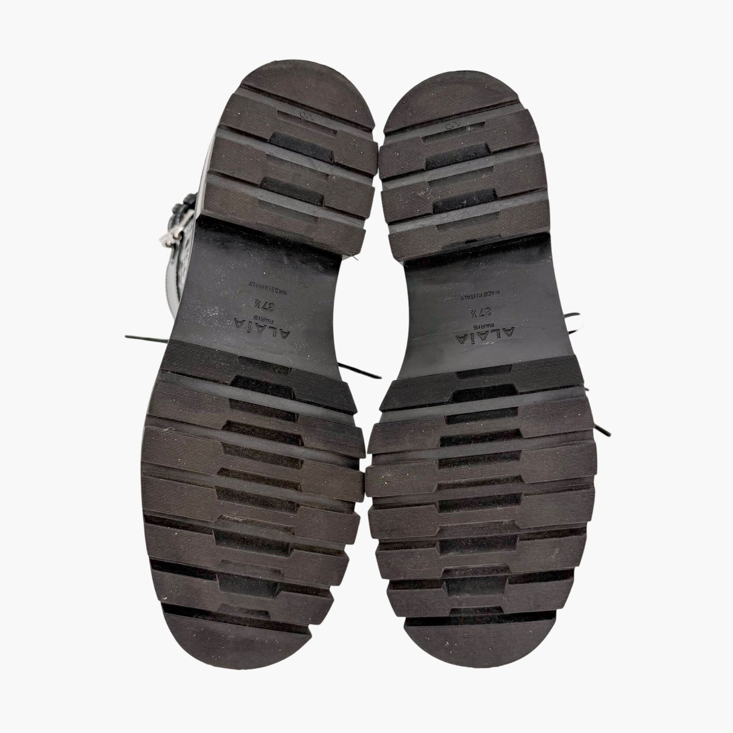 Alaïa Laser Cut Military Combat Boots Black Size 37