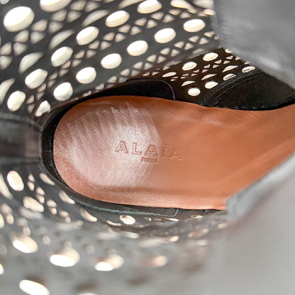 Alaïa Laser Cut Military Combat Boots Black Size 37