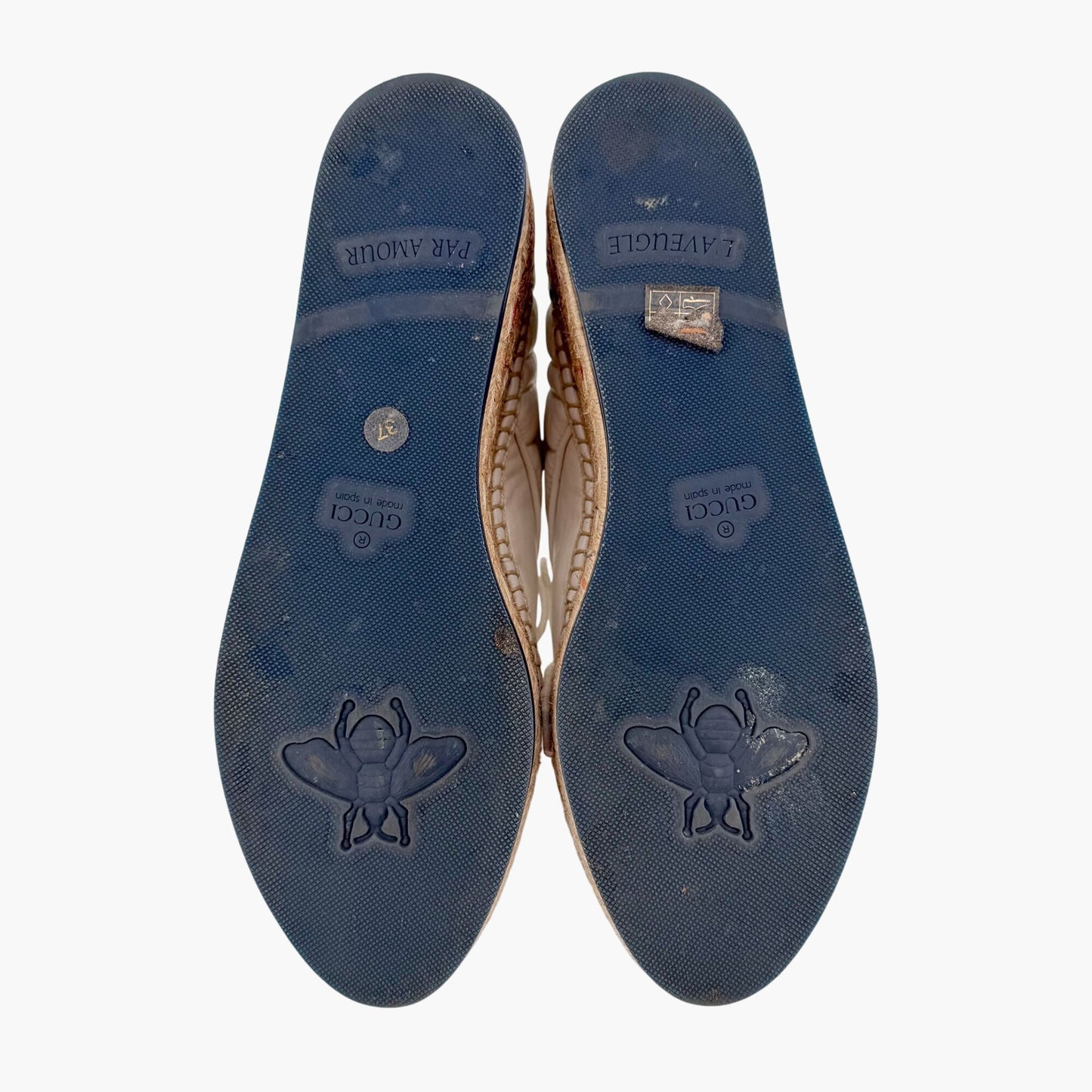 Gucci Pilar White Leather GG Platform Espadrilles Size 37