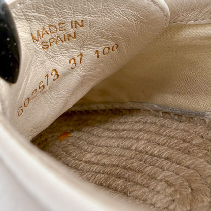 Gucci Pilar White Leather GG Platform Espadrilles Size 37