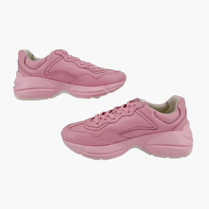 Gucci Rhyton Mystic Cat Sneakers in Pink Leather Size 38.5