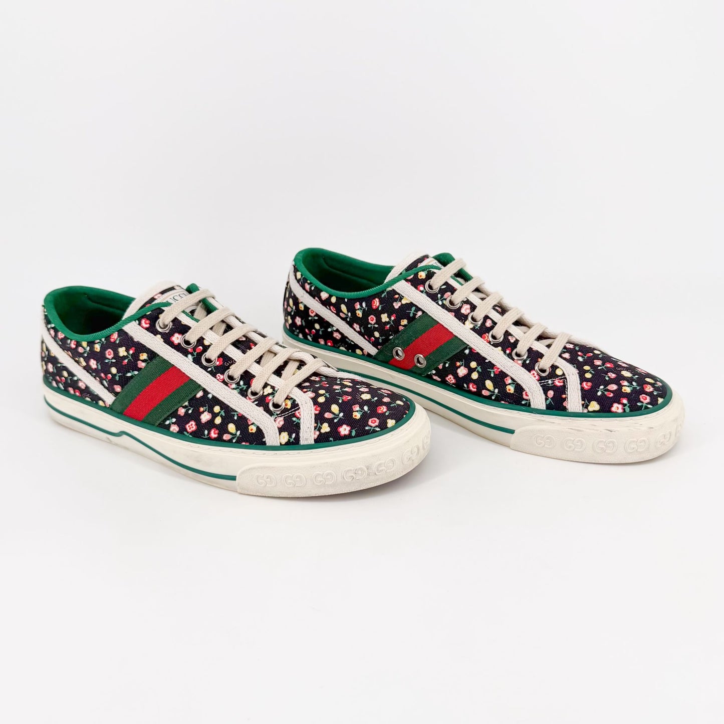 Gucci Tennis 1977 Liberty London Floral Canvas Sneakers Size 40
