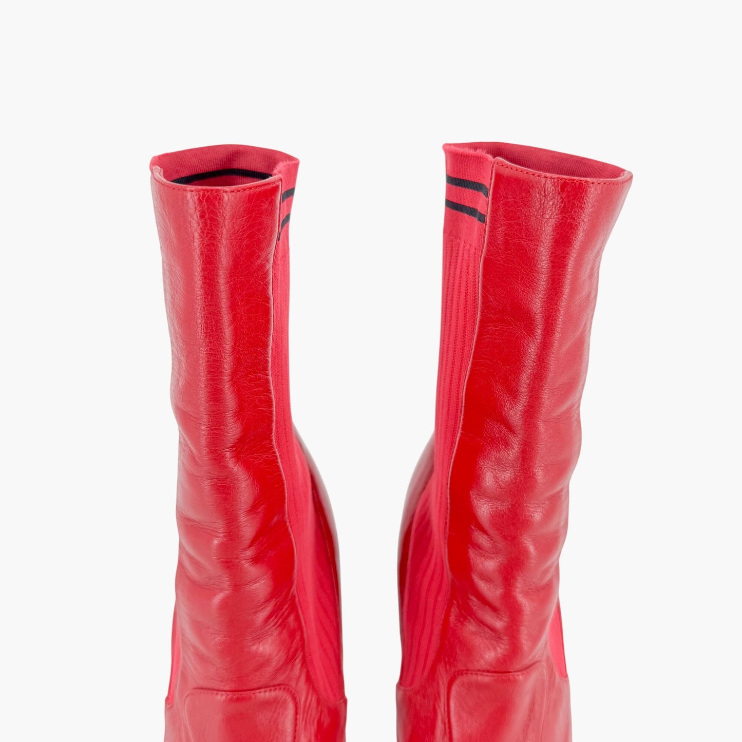 Fendi Stretch Sock Boot in Red Leather Size 39