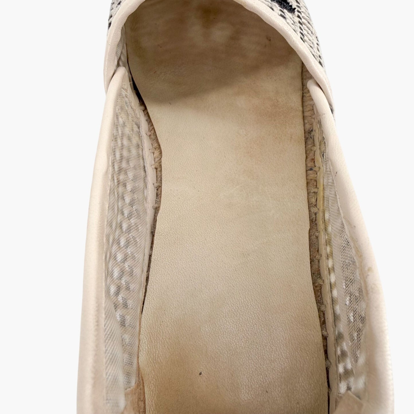 Chanel CC Cap Toe Woven Espadrilles Beige Size 37