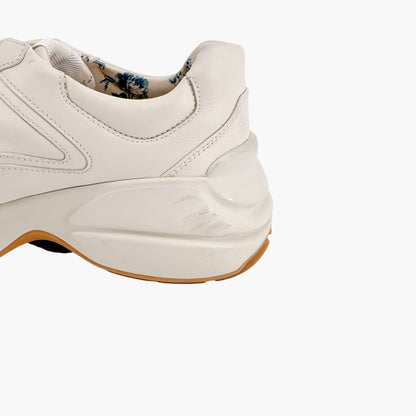 Gucci Rhyton Rainbow Glitter Sneakers in Beige Leather Size 38.5