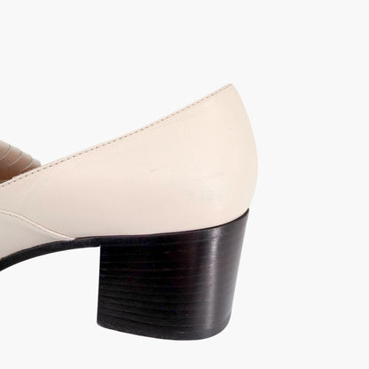 Gucci Horsebit Fringe Loafer Pumps White Leather Size 38