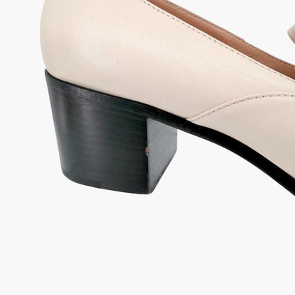 Gucci Horsebit Fringe Loafer Pumps White Leather Size 38